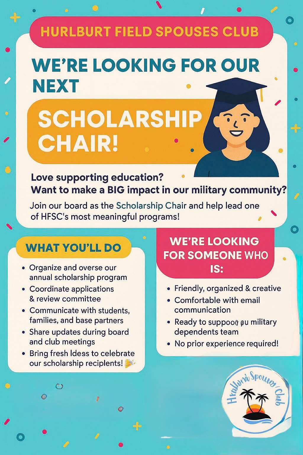 We Need a Scholarship Chair Now!