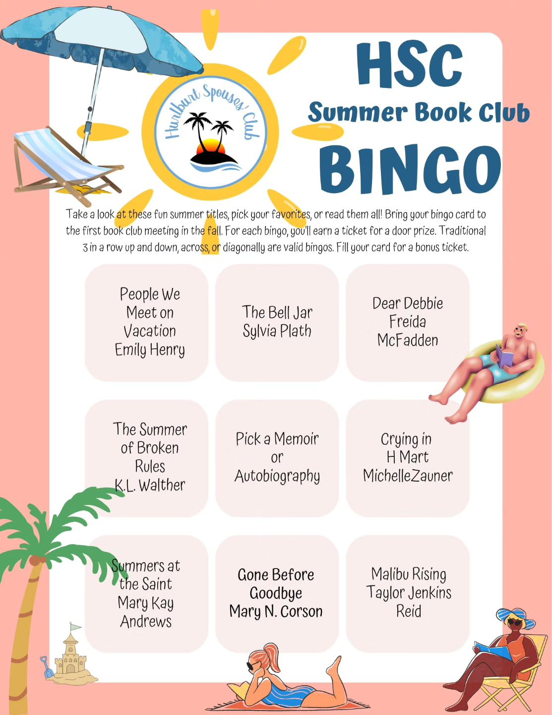 Summer Book Club Bingo